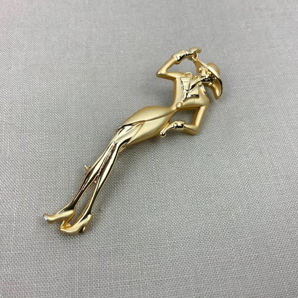 Vintage 1980s Lady Remington Signed AJC Brooch - Picture 3 of 16